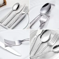 Deleca 6 Persoons Bestekset Deluxe (30-delig) - Vorken, Lepels En Messen - Vaatwasserbestendig - Gehamerd - Zilver / RVS -Servies Serie Winkel 1200x1200 1195