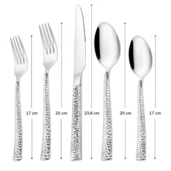 Deleca 6 Persoons Bestekset Deluxe (30-delig) - Vorken, Lepels En Messen - Vaatwasserbestendig - Gehamerd - Zilver / RVS -Servies Serie Winkel 1200x1200 1196