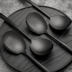 House Of Husk® Opscheplepel Set - Zwart - Serveerlepel - Groetelepel - Aardappellepel - 21cm - RVS - 4 Stuks -Servies Serie Winkel 1200x1200 1216