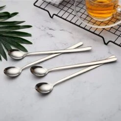 House Of Husk Latte Macchiato Lepels Set - Lange Theelepels - Koffielepels - Longdrinklepels - Sorbetlepels - Barlepel - RVS - 6 Stuks - 20CM - Zilver -Servies Serie Winkel 1200x1200 1314