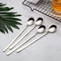 House Of Husk Latte Macchiato Lepels Set - Lange Theelepels - Koffielepels - Longdrinklepels - Sorbetlepels - Barlepel - RVS - 6 Stuks - 20CM - Zilver -Servies Serie Winkel 1200x1200 1315