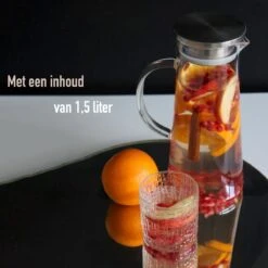 MÊZON® Schenkkan - Glazen Waterkan - Waterkaraf Voor Fruitwater - Multifunctionele Decanteer Karaf - Kan Met Deksel - 1.5L Capaciteit -Servies Serie Winkel 1200x1200 319