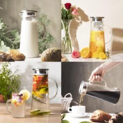 MÊZON® Schenkkan - Glazen Waterkan - Waterkaraf Voor Fruitwater - Multifunctionele Decanteer Karaf - Kan Met Deksel - 1.5L Capaciteit -Servies Serie Winkel 1200x1200 320