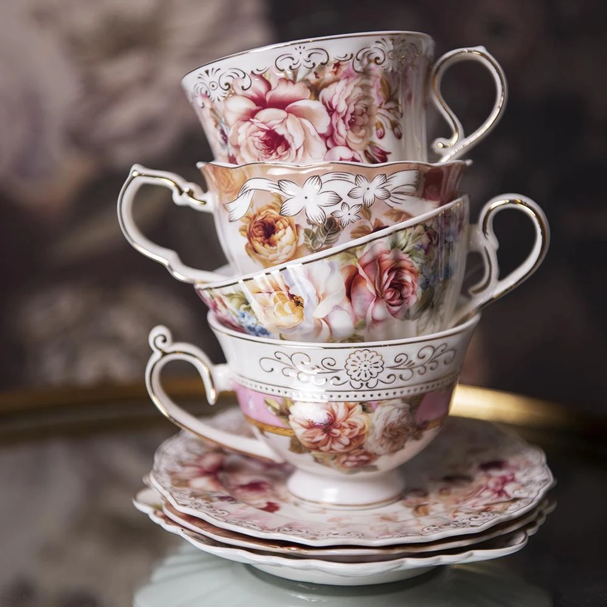 Clayre & Eef Kop En Schotel 200 Ml Roze Wit Porselein Rond Bloemen Servies Cadeau Voor Haar Cappuccino 6 Clayre & Eef Kop En Schotel 200 Ml Roze Wit Porselein Rond Bloemen Servies Cadeau Voor Haar Cappuccino - Afbeelding 6