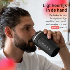 Triple J® Koffiebeker To Go - Thermosbeker - BPA & Lekvrij - 380ml - Zwart -Servies Serie Winkel 1200x1200 352