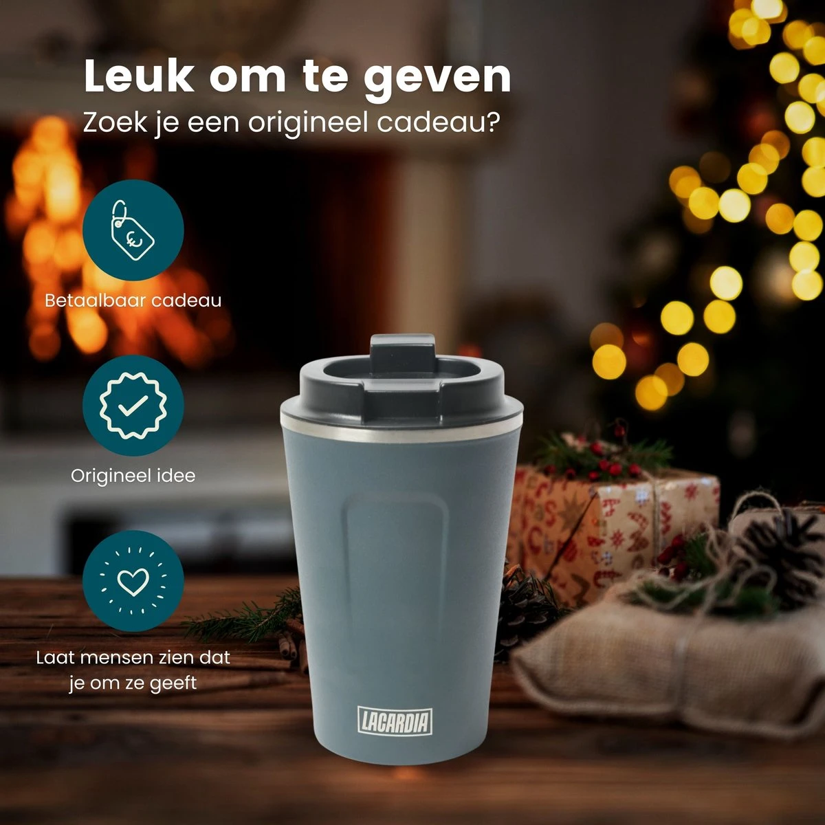 LaCardia Koffiebeker To Go Premium Blauw – Thermosbeker – Theebeker – 380ML – Herbruikbaar 5 LaCardia Koffiebeker To Go Premium Blauw – Thermosbeker – Theebeker – 380ML – Herbruikbaar - Afbeelding 5