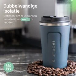 Triple J® Koffiebeker To Go - Thermosbeker - BPA & Lekvrij - 380ml - Blauw -Servies Serie Winkel 1200x1200 436