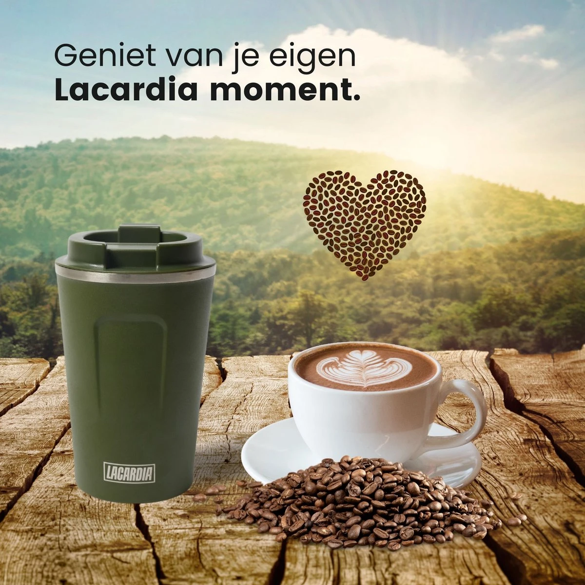 LaCardia Koffiebeker To Go Premium Groen – Thermosbeker – Theebeker – 380ML – Herbruikbaar 7 LaCardia Koffiebeker To Go Premium Groen – Thermosbeker – Theebeker – 380ML – Herbruikbaar - Afbeelding 7