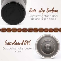 SIP !T® Premium RVS Koffiebeker To Go Thermosbeker – 380 ML – Herbruikbare Koffie & Theebeker – Lekvrij – Zwart - Valentijn -Servies Serie Winkel 1200x1200 469