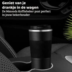 Mmoods Thermosbeker Voor Koffie En Thee 380ml - Koffiebeker To Go - Reisbeker Voor Auto - Herbruikbare Drinkfes Voor Warme En Koude Dranken - Ecologische Thermoskan Zwart Geschenk -Servies Serie Winkel 1200x1200 477