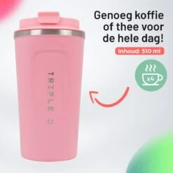 Triple J® Koffiebeker To Go - Thermosbeker - BPA & Lekvrij - 510ml - Roze -Servies Serie Winkel 1200x1200 499