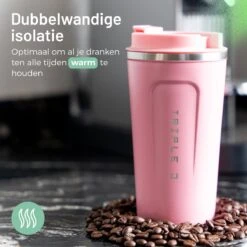 Triple J® Koffiebeker To Go - Thermosbeker - BPA & Lekvrij - 510ml - Roze -Servies Serie Winkel 1200x1200 501