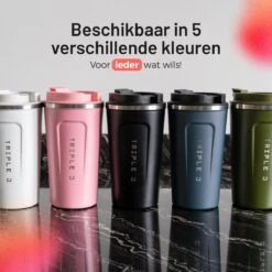 Triple J® Koffiebeker To Go - Thermosbeker - BPA & Lekvrij - 510ml - Roze -Servies Serie Winkel 1200x1200 504