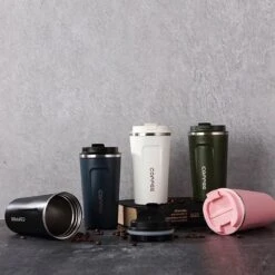 Koffiebeker To Go - RVS Thermosbeker - Drinkfles - Herbruikbare Koffiebeker - 500 Ml - Wit -Servies Serie Winkel 1200x1200 571