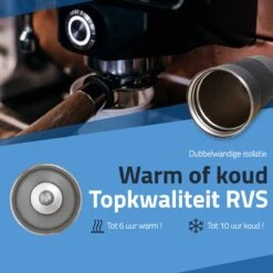 GOAT Outdoor RVS Koffiebeker To Go - Thermosbeker - Theebeker - Reisbeker - Lekvrij - 380ml - Zwart -Servies Serie Winkel 1200x1200 579