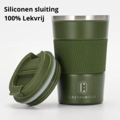 Castagnola Design RVS Koffiebeker To Go - Groen - 380ml - Thermosbeker - Theebeker -Servies Serie Winkel 1200x1200 614