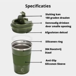 Castagnola Design RVS Koffiebeker To Go - Groen - 380ml - Thermosbeker - Theebeker -Servies Serie Winkel 1200x1200 616