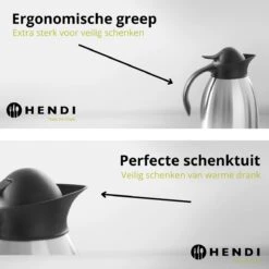 Hendi Thermoskan 2 Liter - Isoleerkan Met Drukknop - Zwart - Ø14,5x(H)26cm -Servies Serie Winkel 1200x1200 67