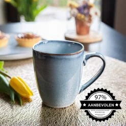 Koffiekopjes - Cappuccino Kop - Theemok - Koffiebeker - Blauw - 320ml - Set Van 6 -Servies Serie Winkel 1200x1200 705