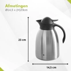Hendi Thermoskan 1,5 Liter - Isoleerkan Met Drukknop - Zwart - Ø14,5x(H)23cm -Servies Serie Winkel 1200x1200 71