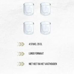 Orange85 Dubbelwandige Koffieglazen - 200 Ml - 4 Stuks - Koffie - Thee - Glas -Servies Serie Winkel 1200x1200 722