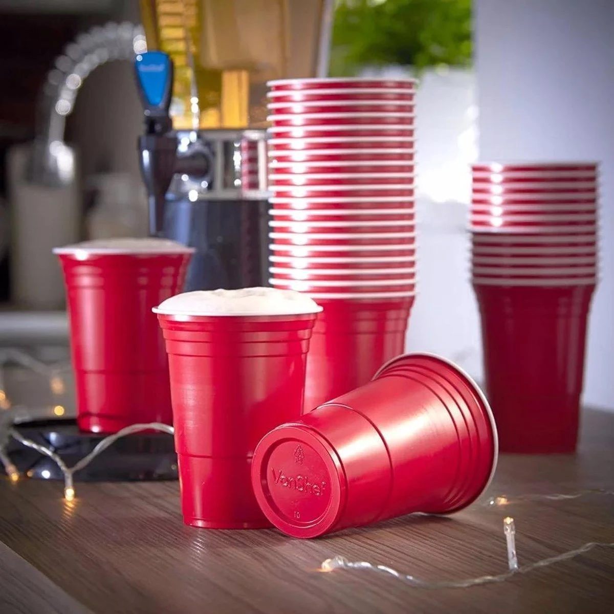 Merkloos Beerpong - 50 Stuk(s) - Red Cups Inc. 3 Ballen - Beerpong Drankspel - Plastic Bekers - Beer Pong 3 Merkloos Beerpong - 50 Stuk(s) - Red Cups Inc. 3 Ballen - Beerpong Drankspel - Plastic Bekers - Beer Pong - Afbeelding 3