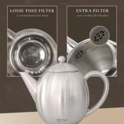 T&C Theepot Met Filter En Dubbelwandig - 1,2L - Matte Grijs -Servies Serie Winkel 1200x1200 897