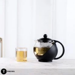Tolussa Premium Theepot Glas Met Filter - 1.25L - Zwart - Isolerend - Lekt Niet -Servies Serie Winkel 1200x1200 906
