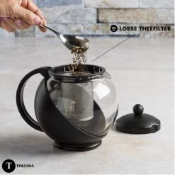 Tolussa Premium Theepot Glas Met Filter - 1.25L - Zwart - Isolerend - Lekt Niet -Servies Serie Winkel 1200x1200 907