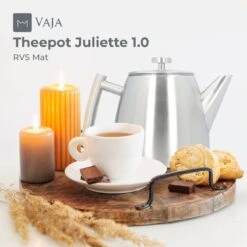 Vaja® Theepot Camille Met Filter - Zilver - 1.0L - RVS Dubbelwandig - Theekan -Servies Serie Winkel 1200x1200 918