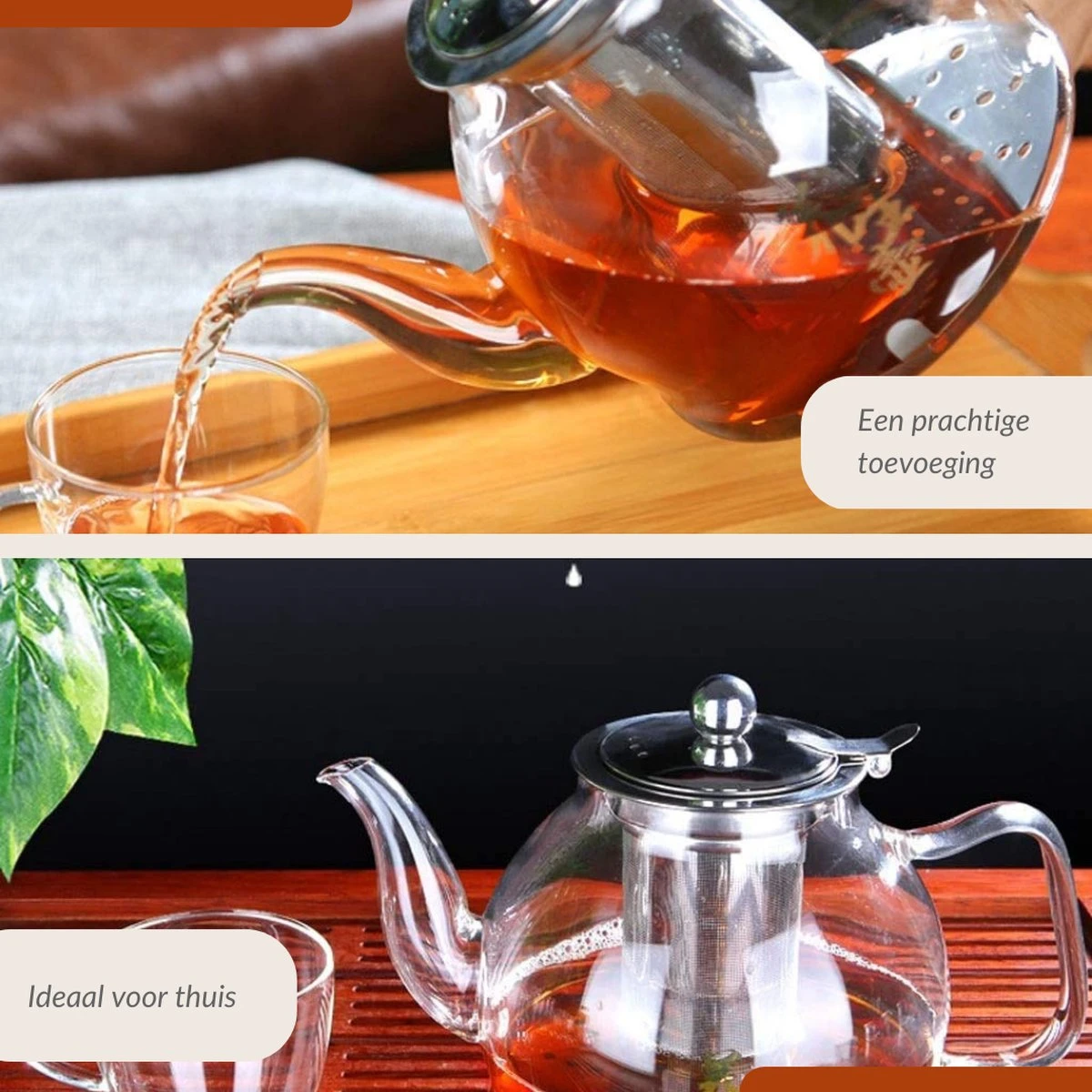 SensaHome - Infuser Theekan/Theepot - Transparant - Glas 5 SensaHome - Infuser Theekan/Theepot - Transparant - Glas - Afbeelding 5