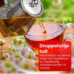 Procidi® Glazen Theepot Met Filter - Theekan Met Infuser - Dubbelwandig Borosilicaat Glas - Thee Thermoskan - Koffiekan 750 ML - Teapot -Servies Serie Winkel 1200x1200 960