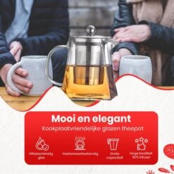 Procidi® Glazen Theepot Met Filter - Theekan Met Infuser - Dubbelwandig Borosilicaat Glas - Thee Thermoskan - Koffiekan 950 ML - Teapot -Servies Serie Winkel 1200x1200 978