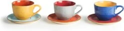 Vivi Oggi - Koffiekopjes Set Van 6 - Ø 9cm - Cappuccino - Kop En Schotel - 150 Ml - Italië -Servies Serie Winkel 1200x306