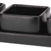 Excellent Houseware Amuse/tapas/saus Schaaltjes Met Serveerplankje - Aardewerk - Mat Zwart