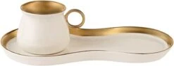 Karaca -Delon- Set Van 2 Koffiekopset-voor Twee Personen-Turkse Koffie-espresso-wit-gold-porselein- -Servies Serie Winkel 1200x461
