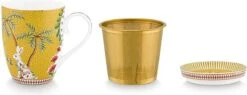 Pip Studio La Majorelle Yellow - Theeset - Porselein - Mok + Theezeef + Theetip - Porselein - 350ml - Geel Servies - Pasen - Konijn -Servies Serie Winkel 1200x463