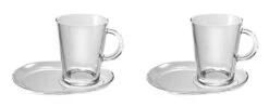 Pasabahce Tribeca Theeglas Met Schotel 400 Ml - Gehard Glas - 2 Stukst -Servies Serie Winkel 1200x481