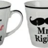 Mr Right En Mrs Always Right Beker Set Voor Hem En Haar - Cadeau Set/gift Set - Huwelijk/Bruiloft/Valentijnsdag