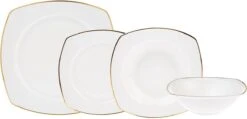 Karaca Adelia -24 Delig-voor 6 Personen -porselein -gouden Half Vierkant Serviesset-goud&wit -Servies Serie Winkel 1200x579 2