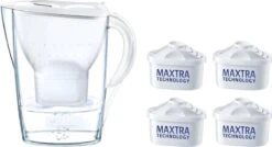 BRITA Waterfilterbundel Marella Cool White + 4 MAXTRA+ Filterpatronen -Servies Serie Winkel 1200x649