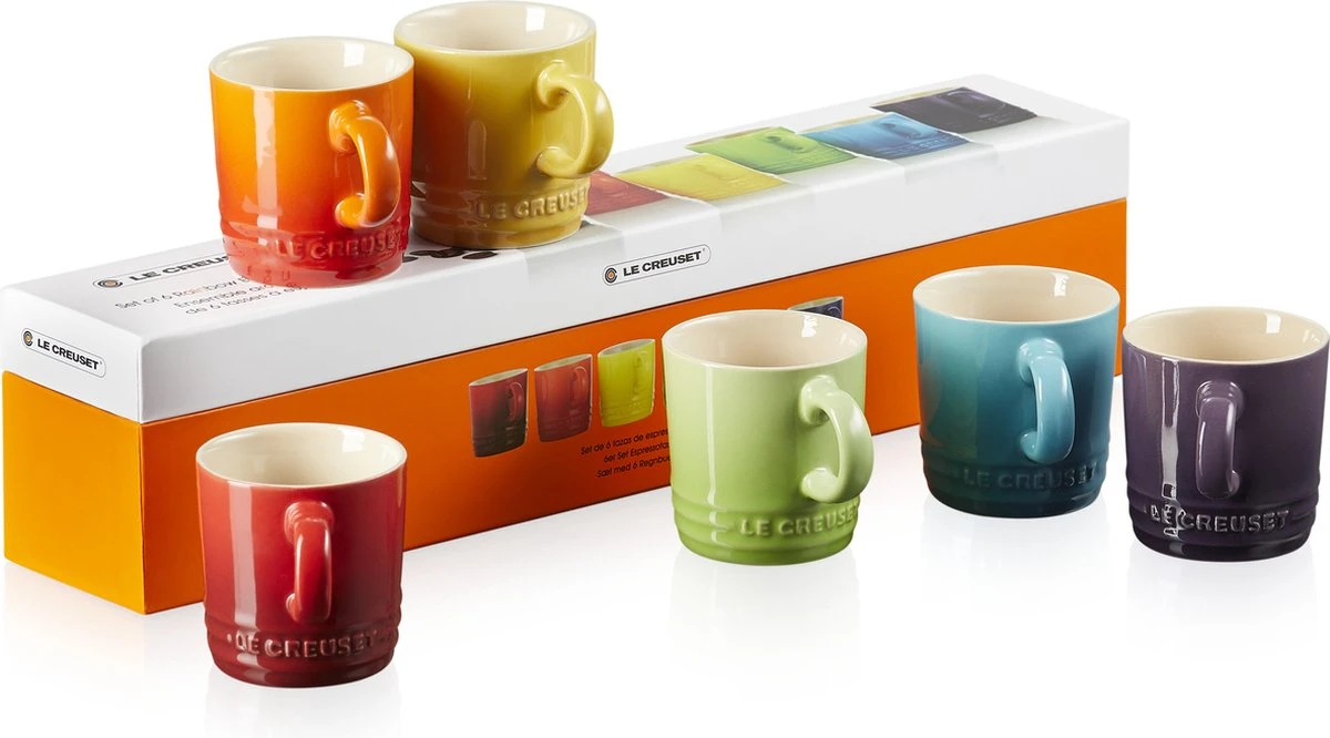 Le Creuset Espresso Kopjes Rainbow 100 Ml - 6 Stuks 2 Le Creuset Espresso Kopjes Rainbow 100 Ml - 6 Stuks - Afbeelding 2