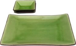 Sushi Servies Set 2 Personen | Groen | Luxe Sushi Servies | Handgemaakt | Sushi Bord En Schaaltjes | 2 Paar Chopsticks | Japanse Kwaliteit | Kirin Gumi Fine Collection | Keramiek | Vaatwasser Bestendig | 5-delig -Servies Serie Winkel 1200x726