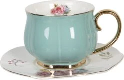 Clayre & Eef Kop En Schotel Set Van 6 250 Ml Meerkleurig Porselein Rond Bloemen Servies Cadeau Voor Haar Cappuccino -Servies Serie Winkel 1200x776 2