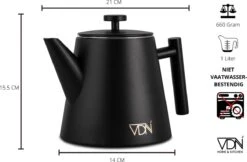VDN RVS Theepot Dubbelwandig Met Filter - Zwarte Theekan 1 Liter - 902 15 VDN RVS Theepot Dubbelwandig Met Filter - Zwarte Theekan 1 Liter - 902 -Servies Serie Winkel 1200x785 3