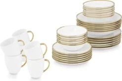 Vtwonen Serviesset - Wit/Goud - Porselein - 36-Delig 9 Vtwonen Serviesset - Wit/Goud - Porselein - 36-Delig -Servies Serie Winkel 1200x798 7
