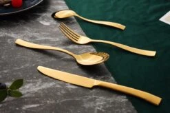 Bestekset - Bestek Goud -24 Delig-Zwitsers Kwaliteit-Complete Set-100% Roestvrijstaal-Gold 24k-Goud 24K -Servies Serie Winkel 1200x799 50