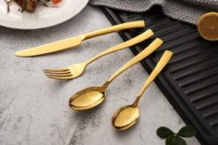 Bestekset - Bestek Goud -24 Delig-Zwitsers Kwaliteit-Complete Set-100% Roestvrijstaal-Gold 24k-Goud 24K -Servies Serie Winkel 1200x799 52
