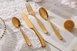 Bestekset - Bestek Goud -24 Delig-Zwitsers Kwaliteit-Complete Set-100% Roestvrijstaal-Gold 24k-Goud 24K -Servies Serie Winkel 1200x799 55