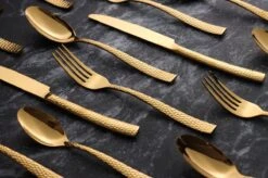 Bestekset - Bestek Goud Gehamerd -24 Delig-Zwitsers Kwaliteit-Complete Set-100% Roestvrijstaal-Gehamerd Gold 24k-Goud 24K -Servies Serie Winkel 1200x799 69